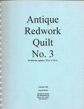 Antique Redwork Quilt No.  3 Sc
