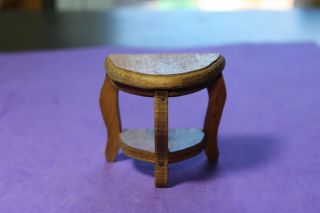 Vtg Antique Dollhouse Miniature Wood Grand Rapids Wanner Side Table Furniture