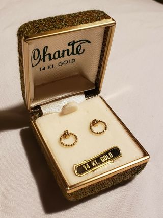Antique Vintage 14 Kt Gold Chante Earrings