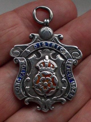Antique Birmingham Silver Fob Medal 1904 Long Eaton & District Football League