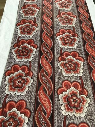Antique French Madder Dye Block Printed 1840 Floral Fabric