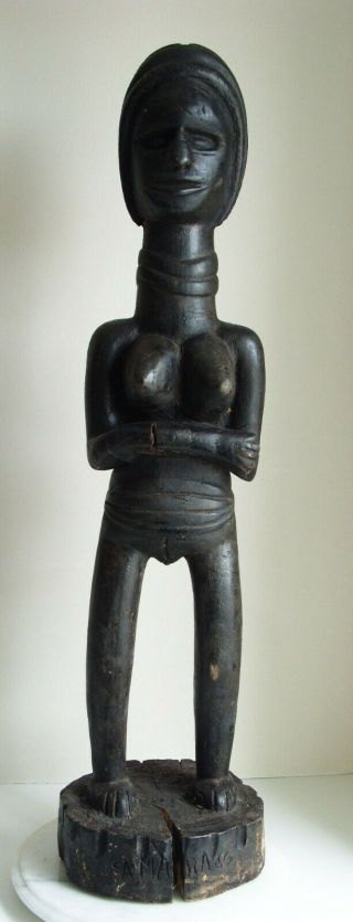 Very Large Carved Wooden African Statue Of A Tribal Woman