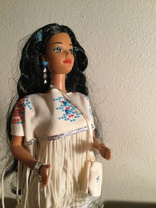 Vintage 1992 Native American Barbie Doll W/stand No Box No Brush