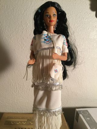 Vintage 1992 NATIVE AMERICAN Barbie Doll w/Stand No Box No Brush 2
