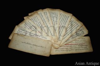 Mongolian Tibetan Buddhist Manuscript Scripture Sutra Book Leaves Mongolia B3732