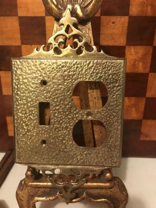 Vintage Glo - Mar Art Brass Electrical Double Outlet And Switch Plate Cover