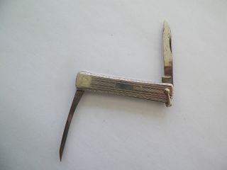 Vintage White Gold Filled 2 Blade Fob Pocket Knife 2 1/4 "