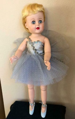 Vintage 19 " Ballerina Doll,  1950s Hard Plastic,  Multi - Jointed,  All,  Vg