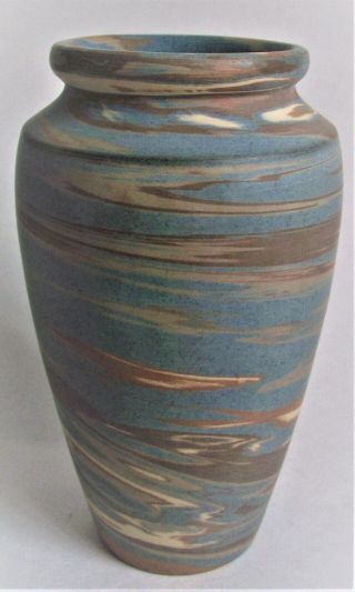 Niloak Mission Ware 6 1/2 " Swirl Arts Crafts Antique Pottery Vase First Art Mark