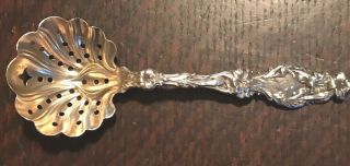 Art Nouveau 19th Cent.  Sterling Silver Heavy Straining Spoon,  William Wise & Son