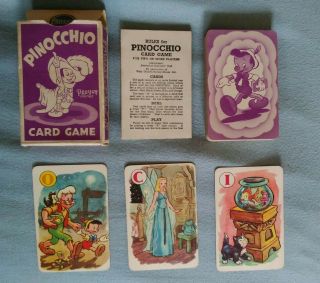Vintage Antique 1930 " S Disney Pinocchio Playing Card Game