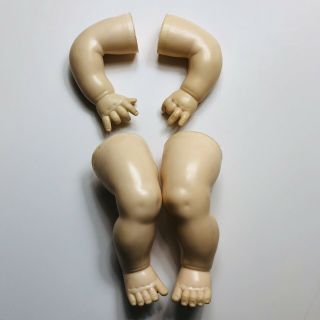 Vintage Rubber Vinyl Plastic Doll Baby Arms & Legs Set Parts Chubby Details