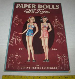 Vintage Uncut Book 1940 Paper Dolls We Love Saalfield