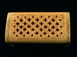 Wow Pure Chinese Bone Hand Carved Box X035