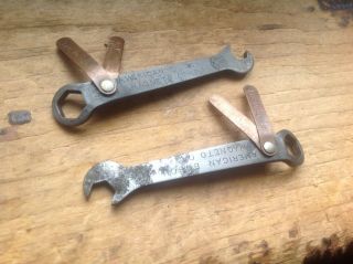 2 Vintage American Bosch Magneto Wrenches W/ Feelers