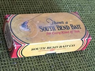 Vintage South Bend 973 RH,  Bass Oreno Wood Fishing Lure w/ Box 2