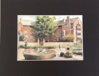 Yale University - Berkeley College - Vintage Matted Art Print