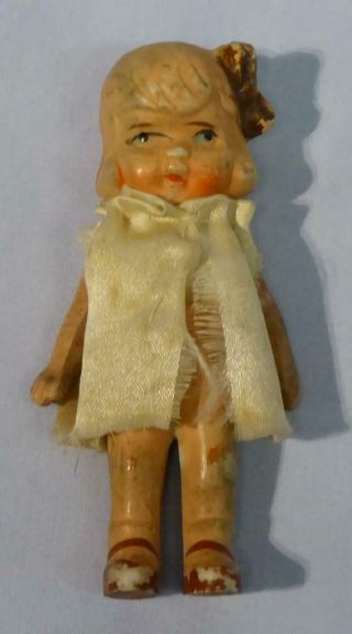Antique Vintage Miniature Bisque Doll With Articulated Arms