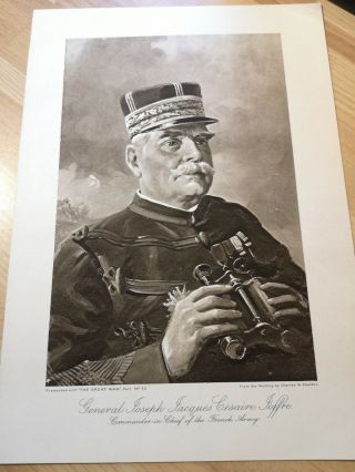 Wwi Antique Print General Joseph Jacques Joffre French Army Commander