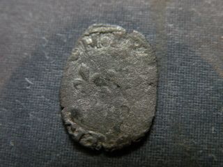 Medieval Billon Silver Coin 1300 - 1400 ' s Crusader Cross Ancient Antique Lys oooo 2