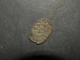 Medieval Billon Silver Coin 1300 - 1400 ' s Crusader Cross Ancient Antique Lys oooo 5