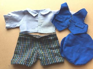 Tender Heart Treasures Vintage Outfit Vest Pants Shirt Cap 25918 Blue