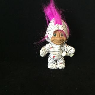 Vintage Russ Halloween Mummy Troll Doll With Bone 5 "