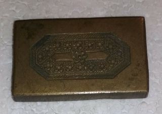 Vintage Tribal Brass Die Stamp Mold For Jewelry From India Gh - 863