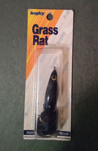 Rare Vintage Bagley Grass Rat Fishing Lure Black In Package