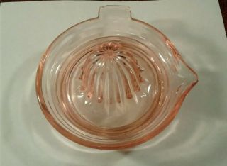 Antique Vintage Pink Depression Glass Hand Juicer