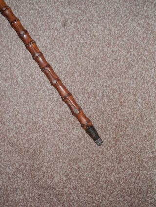 Antique H/m Repousse Silver B ' ham 1897 Wangy Bamboo Teachers Cane Stick 81cm 2