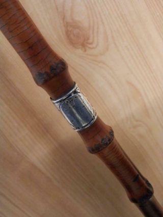 Antique H/m Repousse Silver B ' ham 1897 Wangy Bamboo Teachers Cane Stick 81cm 5