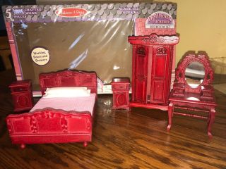 Melissa And Doug Toy Dollhouse Bedroom Furniture