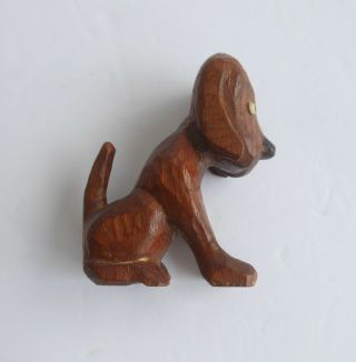 Vintage Primitive Hand Carved Wood Wooden Dog Figure Folk Art Adorable