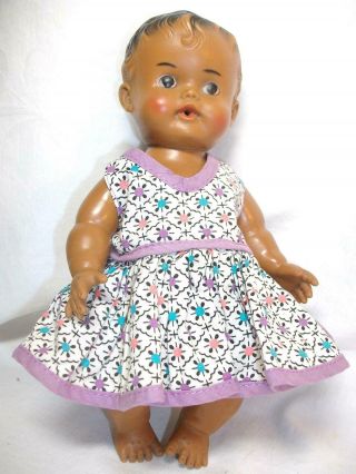 Vintage Black American Ruth Newton Sun Rubber Doll 8.  5 In.  1957 Drink Wet African