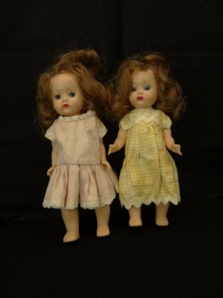 Vintage Plastic Walker Dolls,  7 1/2 Inchs,  Sleep Eyes,  No Markings,  Vgc