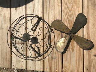 Antique General Electric Brass Blade Fan Parts Restoration