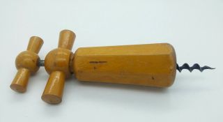 Antique Vintage Wood Corkscrew Bottle Opener Made In France
