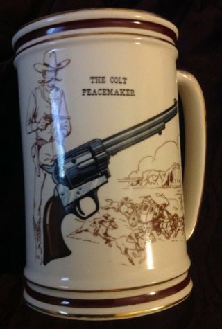 The Colt Peacemaker Gun Stein Mug Hyalyn Western Cowboy Gift