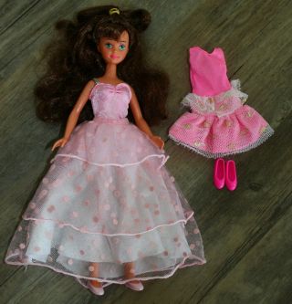 Barbie/skippers Friend - Pretty In Pink Courtney Doll - Vtg 1987 Extra Outfit