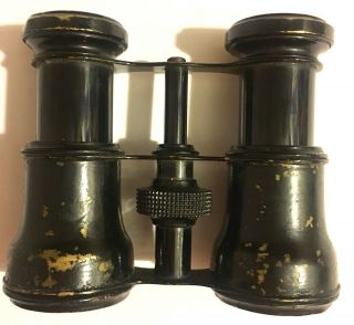 Vintage Antique Brass? Black Opera Glasses Binoculars