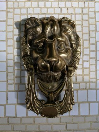 Brass Lion Head Door Knocker Approximately 6 3/8 " X 4 "