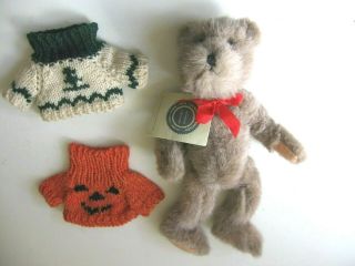 Vintage 1985 Boyds Jointed Teddy Bear 1364 J.  B.  Bean - 11 " 2 Hand Knit Sweaters