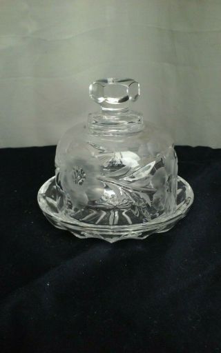 Nachtmann Bleikristall Crystal Round Domed Covered Compote Butter Dish Germany