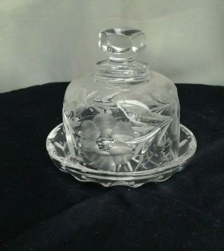 Nachtmann Bleikristall Crystal Round Domed Covered Compote Butter Dish Germany 3