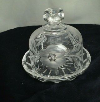 Nachtmann Bleikristall Crystal Round Domed Covered Compote Butter Dish Germany 4