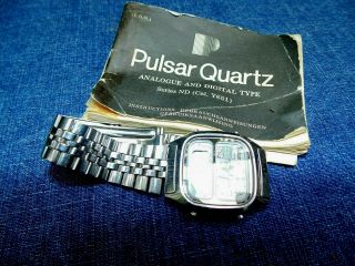 VTG PULSAR Y651 STAINLESS DIGITAL & ANALOGUE WATCH WITH INSTRUCTIONS GC 2