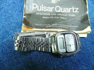 VTG PULSAR Y651 STAINLESS DIGITAL & ANALOGUE WATCH WITH INSTRUCTIONS GC 3
