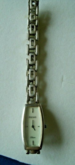 2005 Sterling Silver Pulsar Quartz Bracelet Watch