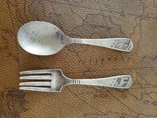 Vintage Imperial Silver Plate Baby Spoon And Fork